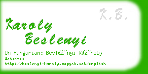 karoly beslenyi business card